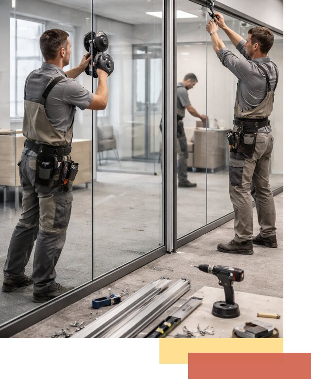 Стеклянные офисные перегородки под ключ в Беслане