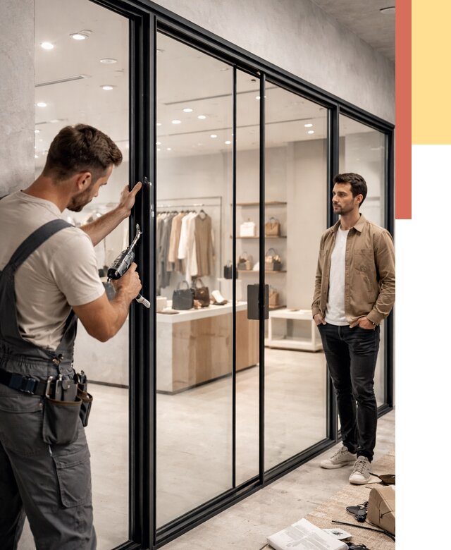 Стеклянные перегородки для магазинов в Беслане от 8303 руб. под ключ | ОТДЕЛОЧНИК-Бсл