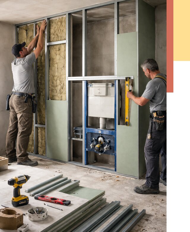 Установка сантехнических перегородок в Беслане от 8607 руб. | ОТДЕЛОЧНИК-Бсл