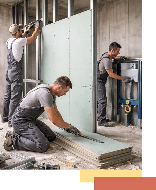 Монтаж и ремонт сантехнических перегородок в Беслане