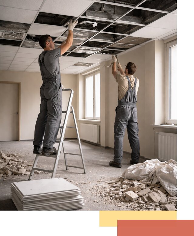 Демонтаж потолков Армстронг профессионально в Беслане