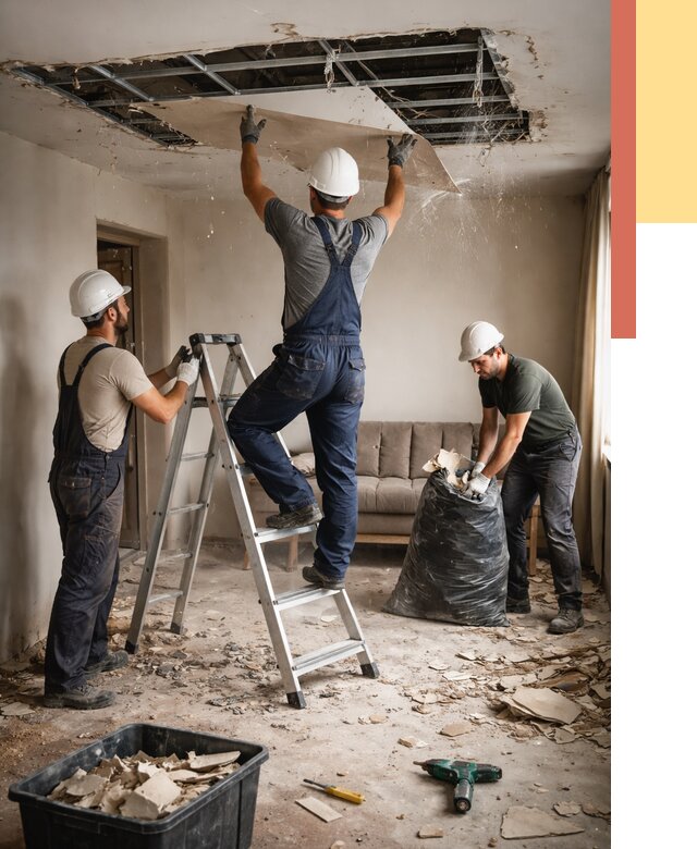 Демонтаж гипсокартонного потолка в Беслане от 425 руб. за м2 — ОТДЕЛОЧНИК-Бсл