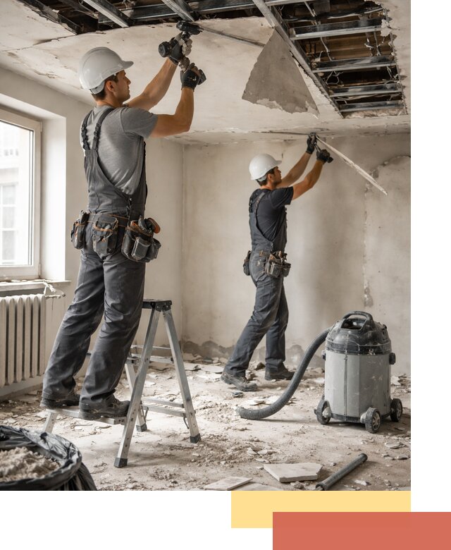 Демонтаж гипсокартонного потолка в Беслане быстро и аккуратно