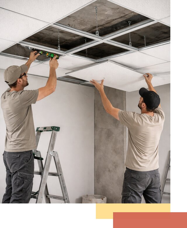Монтаж потолка Армстронг под ключ в Беслане