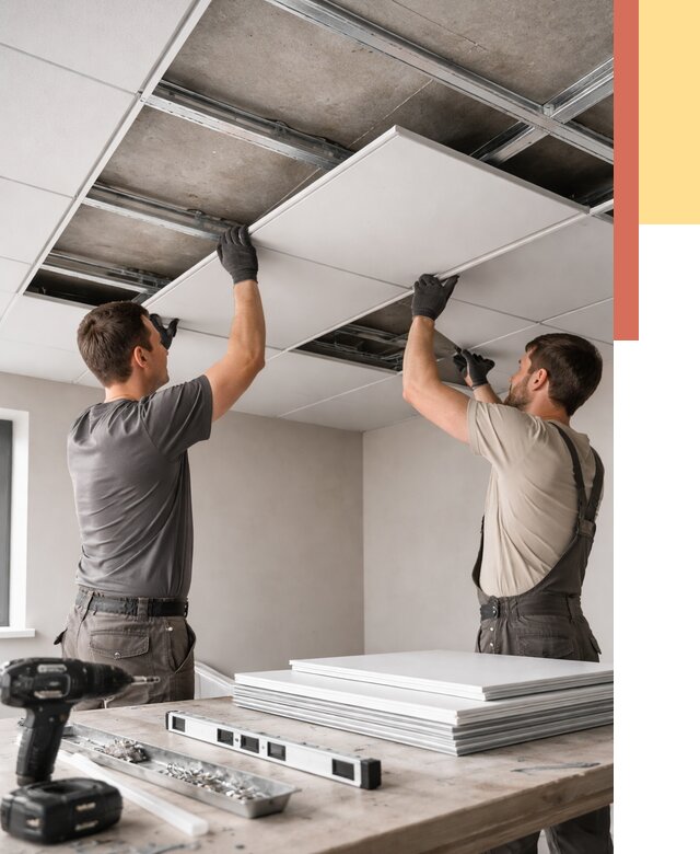 Монтаж кассетного потолка в Беслане от 4557 руб/м2 — установка и сборка | ОТДЕЛОЧНИК-Бсл