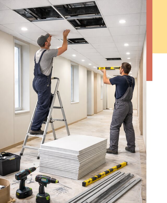 Ремонт потолка Армстронг в Беслане от 4557 руб. — быстро и недорого | ОТДЕЛОЧНИК-Бсл