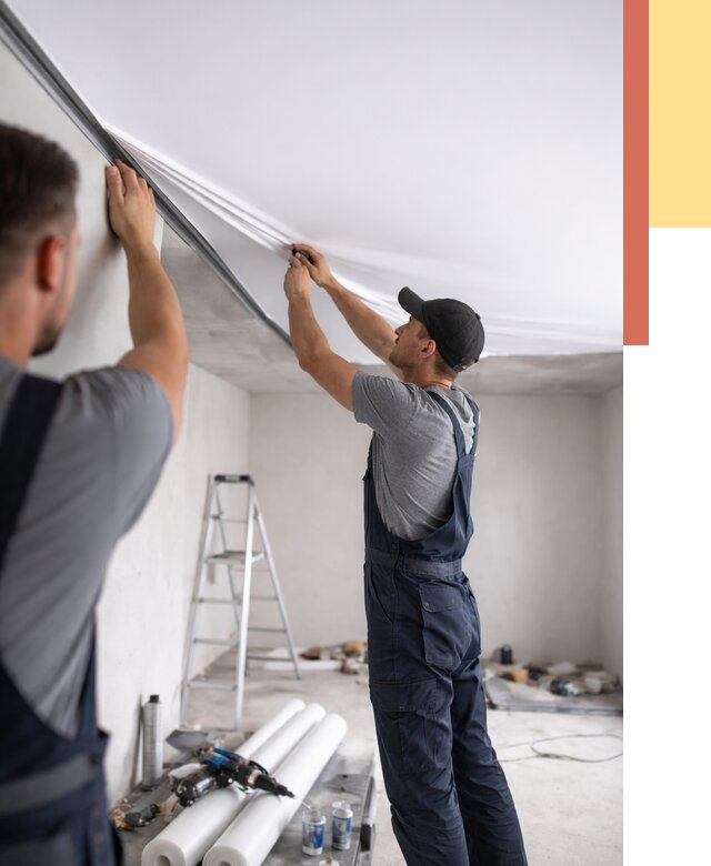 Монтаж матового натяжного потолка в Беслане от 4557 руб./м² — быстро и недорого | ОТДЕЛОЧНИК-Бсл