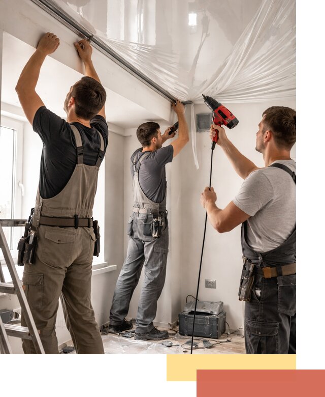 Монтаж глянцевого натяжного потолка в Беслане быстро и качественно