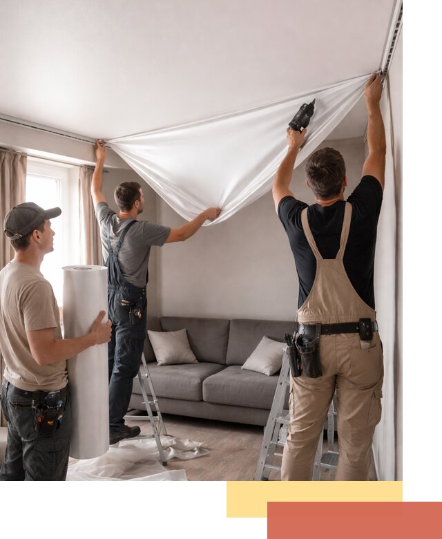 Монтаж сатинового натяжного потолка в Беслане качественно и быстро