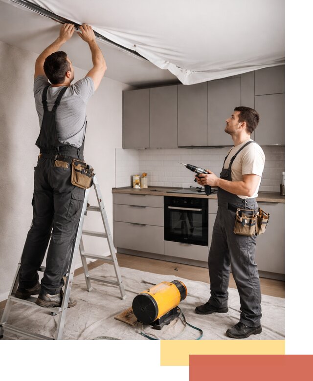 Монтаж натяжного потолка на кухне в Беслане