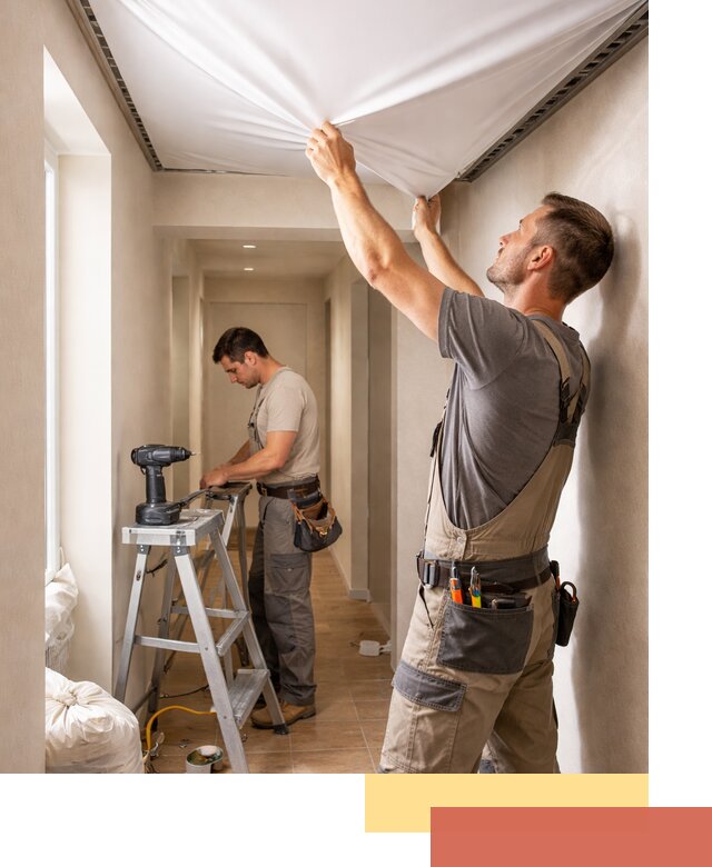 Монтаж натяжного потолка в прихожей в Беслане