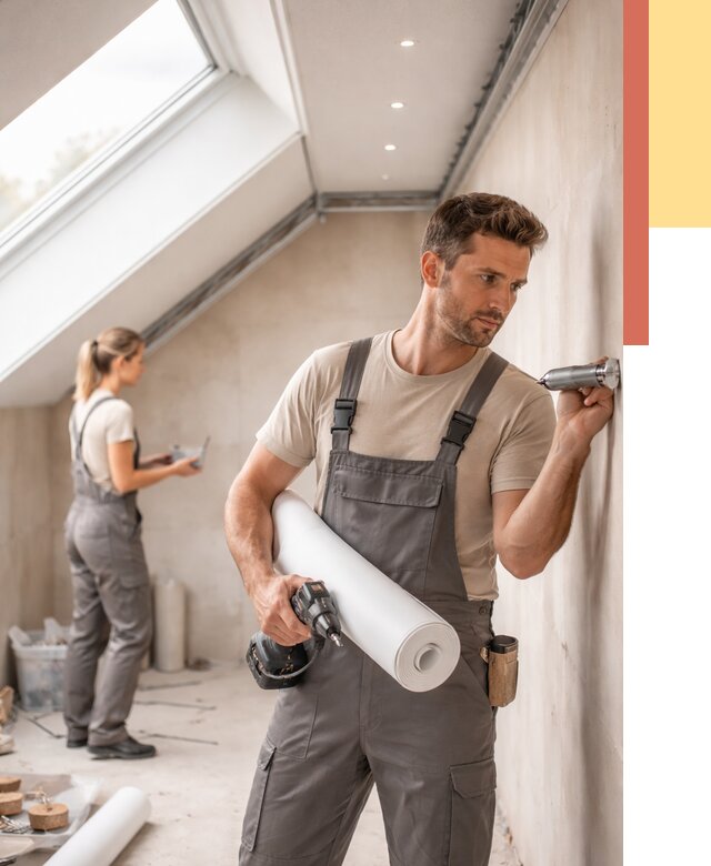 Монтаж натяжного потолка на мансарде в Беслане от 3544 руб. | ОТДЕЛОЧНИК-Бсл