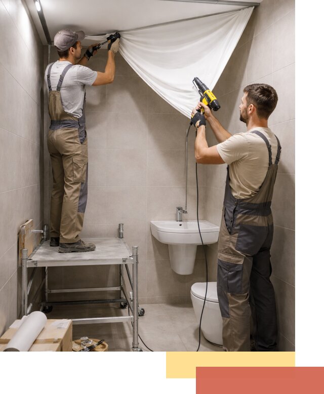 Монтаж натяжного потолка в санузле в Беслане