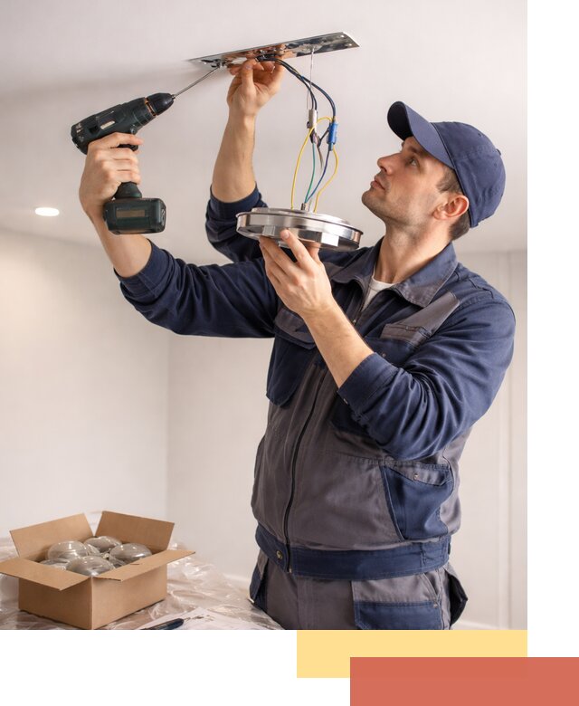 Установка люстры в натяжной потолок в Беслане