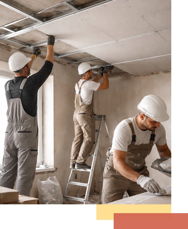 Одноуровневый потолок из гипсокартона в Беслане — монтаж и отделка