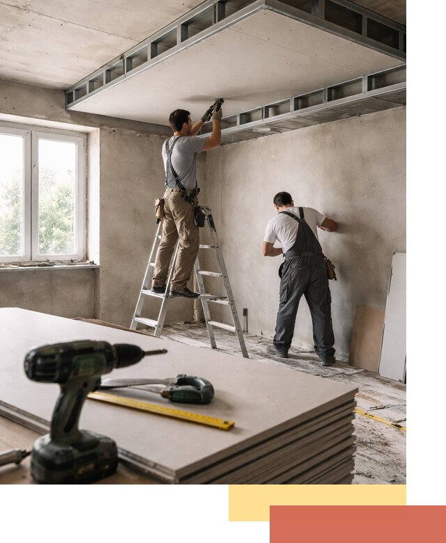 Двухуровневый потолок из гипсокартона в Беслане