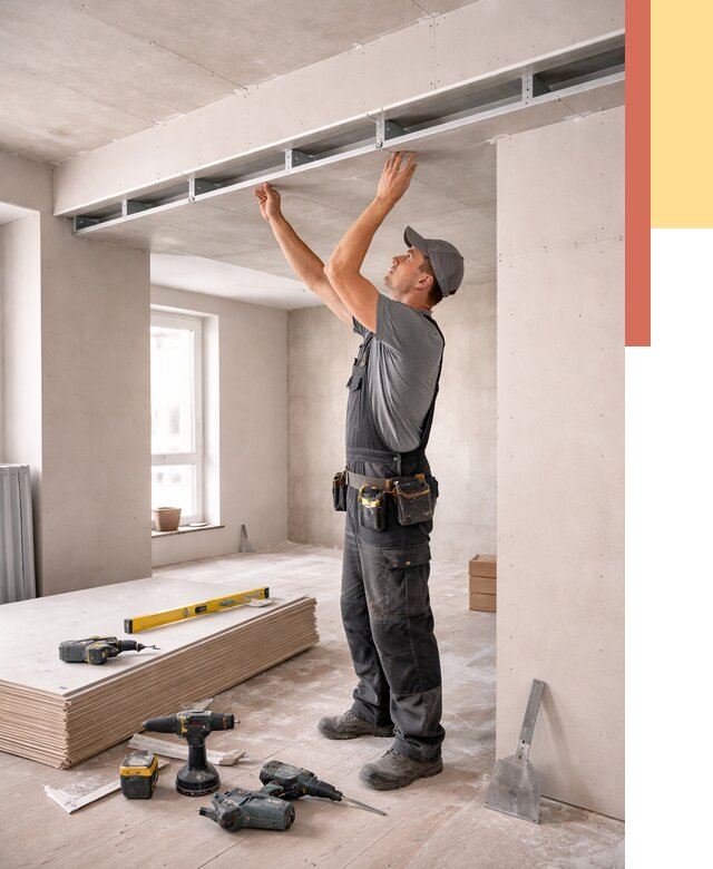 Потолок из гипсокартона с нишей в Беслане от 1266 руб. под ключ | ОТДЕЛОЧНИК-Бсл