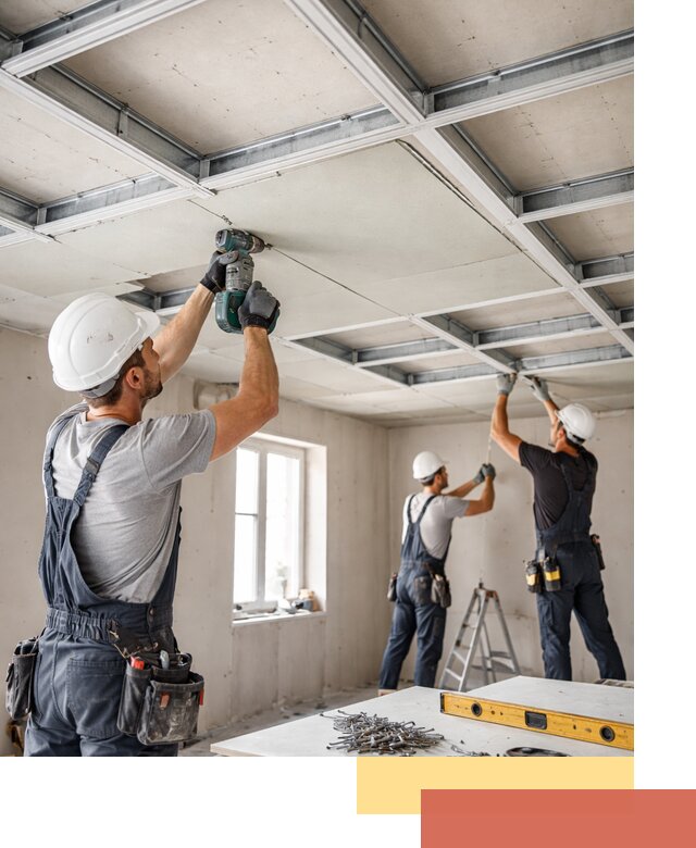 Кессонный потолок из гипсокартона под ключ в Беслане