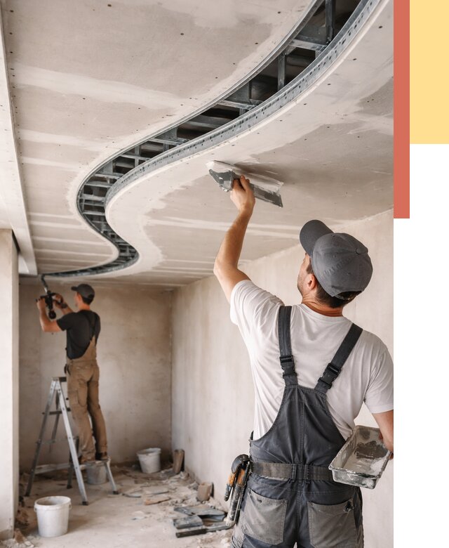 Криволинейный потолок из гипсокартона в Беслане от 2126 руб./м2 | ОТДЕЛОЧНИК-Бсл