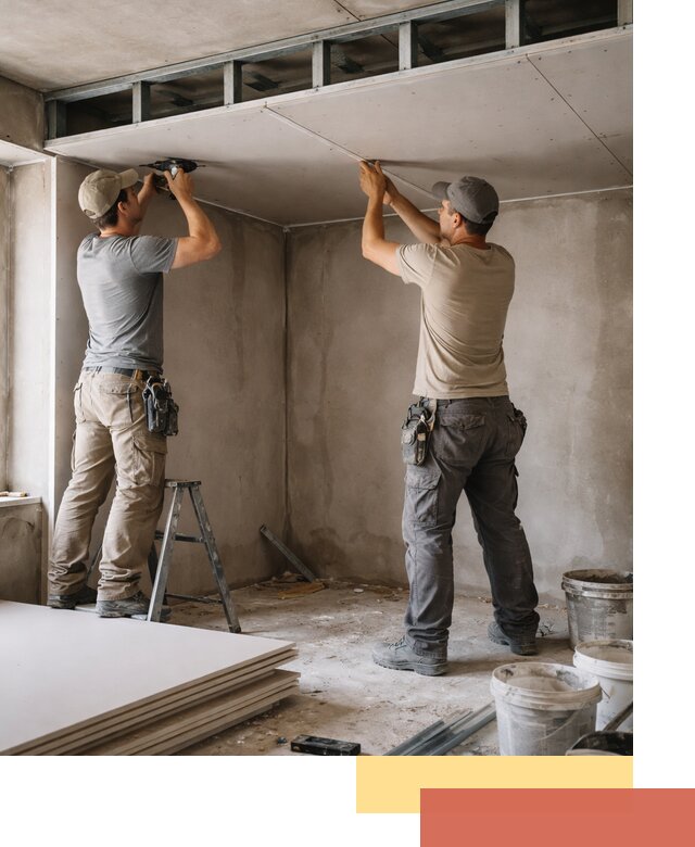 Короб из гипсокартона на потолке под ключ в Беслане