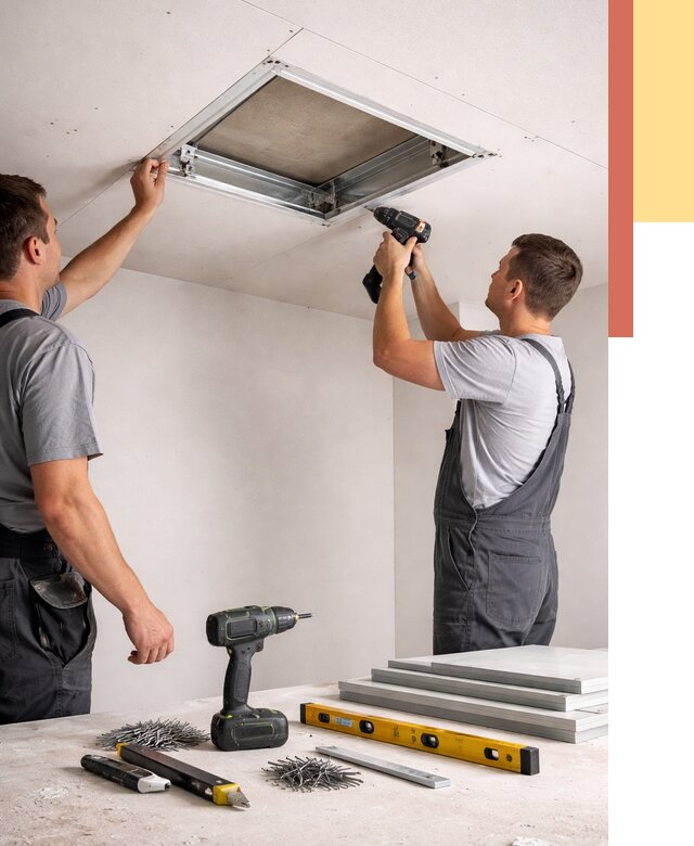 Установка люка в потолок ГКЛ в Беслане от 2532 руб. под ключ | ОТДЕЛОЧНИК-Бсл