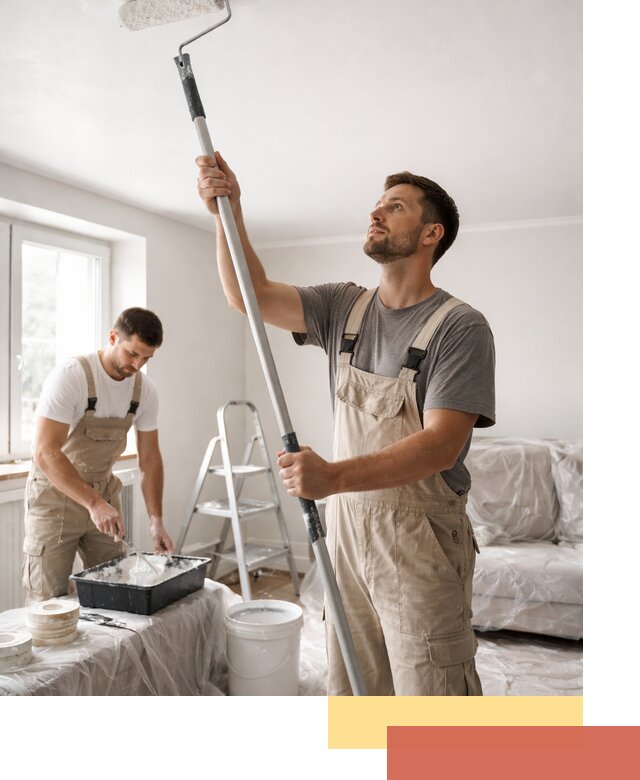 Покраска потолка водоэмульсионной краской в Беслане