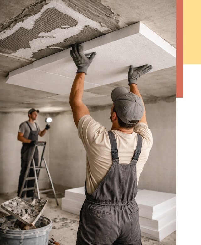 Утепление потолка пенопластом в Беслане от 4557 руб/м2 — недорого и быстро | ОТДЕЛОЧНИК-Бсл