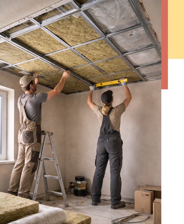 Шумоизоляция потолка в Беслане от 1266 руб. под ключ — услуги ОТДЕЛОЧНИК-Бсл