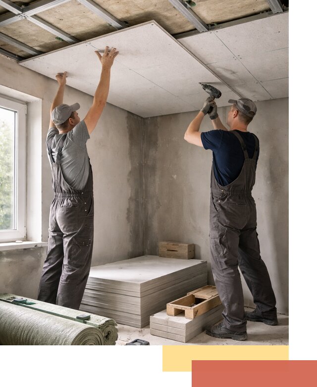 Шумоизоляция потолка панелями ЗИПС в Беслане